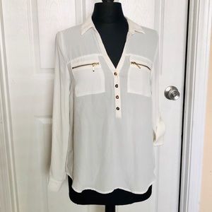 DNA Couture cream women’s blouse Sz M